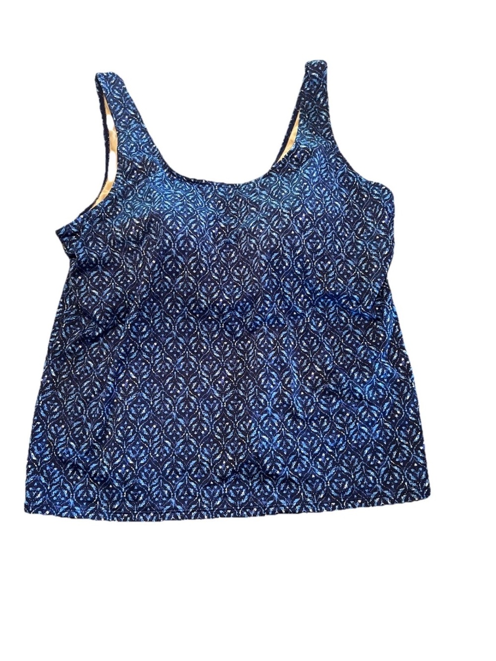 Women’s L.L. Bean BeanSport Tankini Swim Top Size 18 Regular Navy Blue